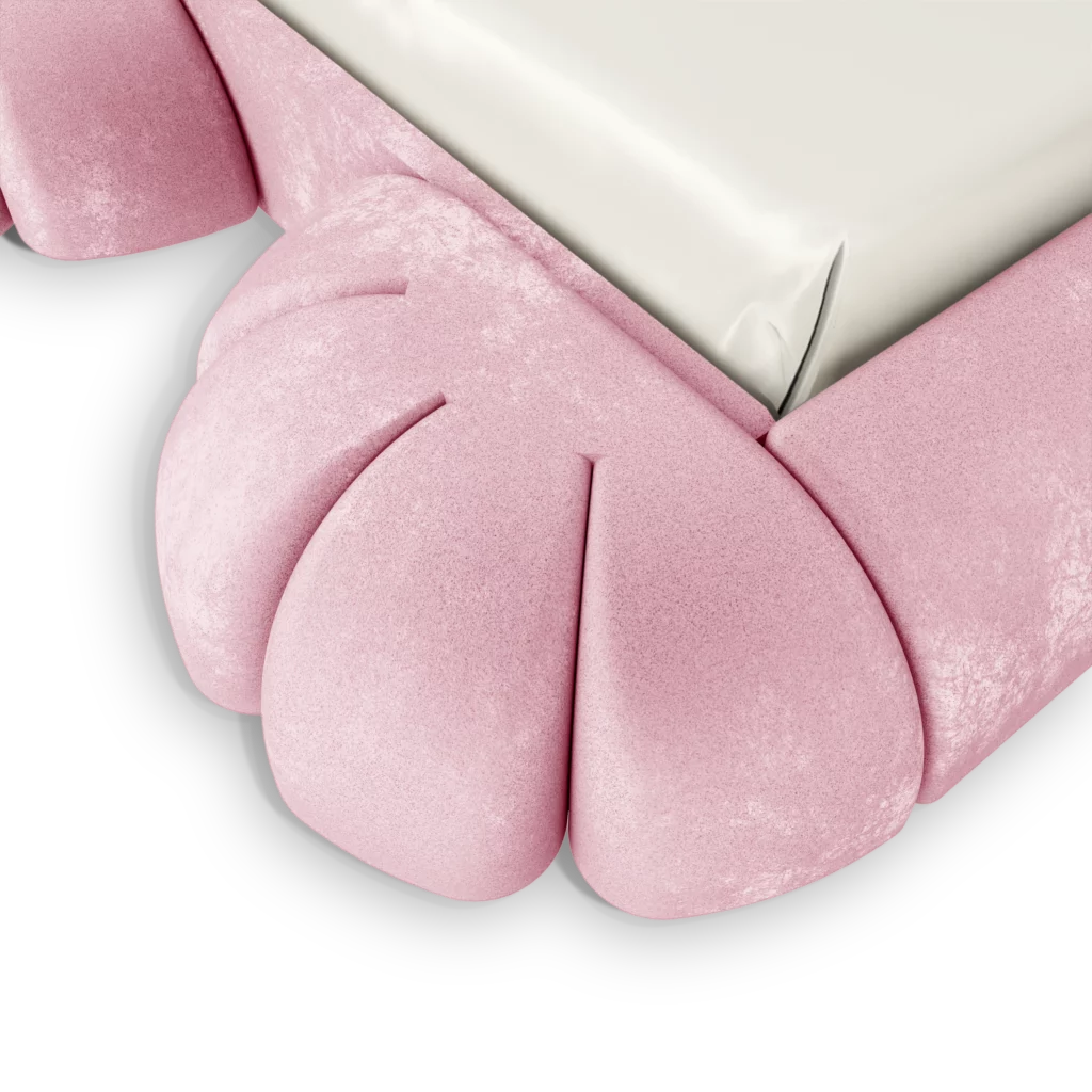 Luxury cat-shaped velvet bed for kids’ room