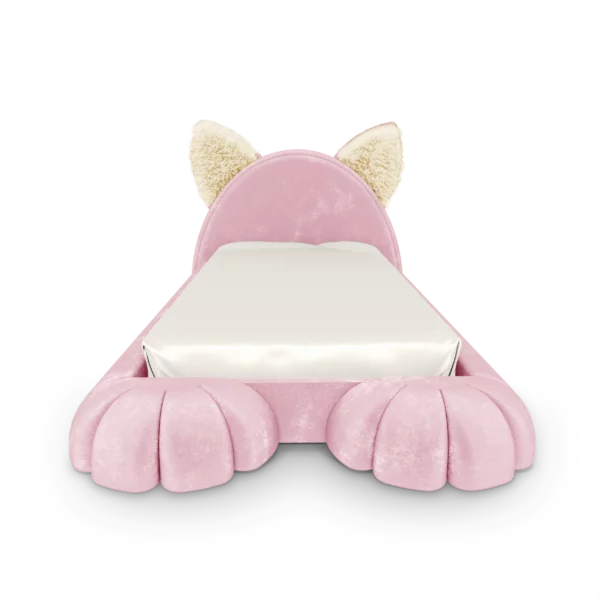 luxury cat-shaped kids bed in blush pink