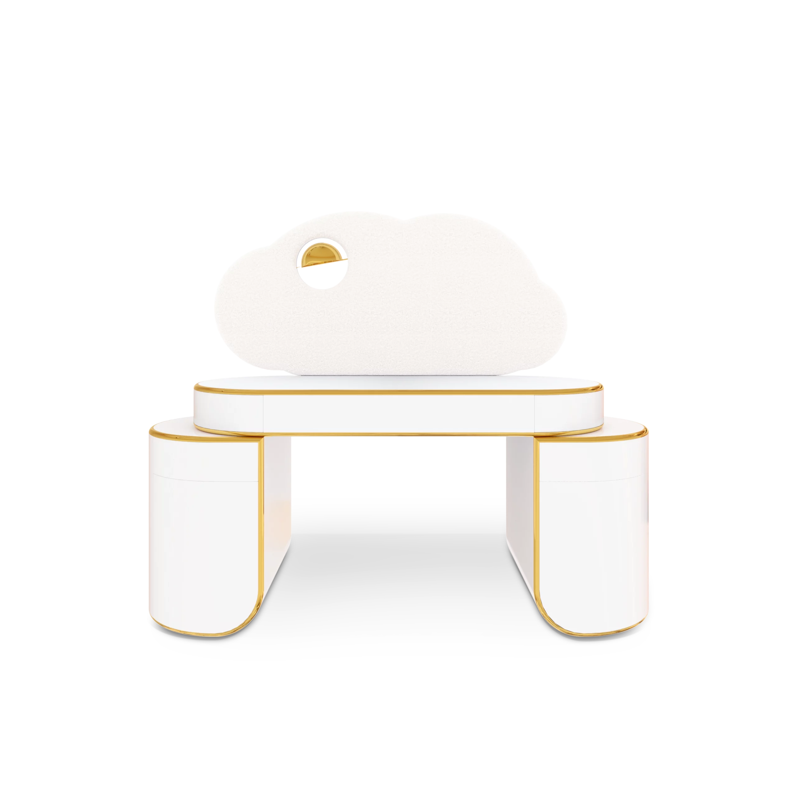 Cloud Glow Desk by MAGILORE – luxury kids desk with cloud-inspired design and gold details