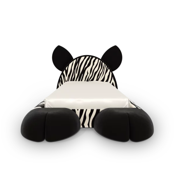 Luxury zebra kids bed by MAGILORE in striped velvet